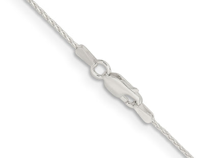 Sterling Silver Diamond-cut Round Spiga Chain, 16 x 0.95mm