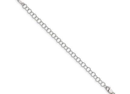 Sterling Silver Diamond-cut Round Spiga Chain w/4in ext., 26 x 0.95mm