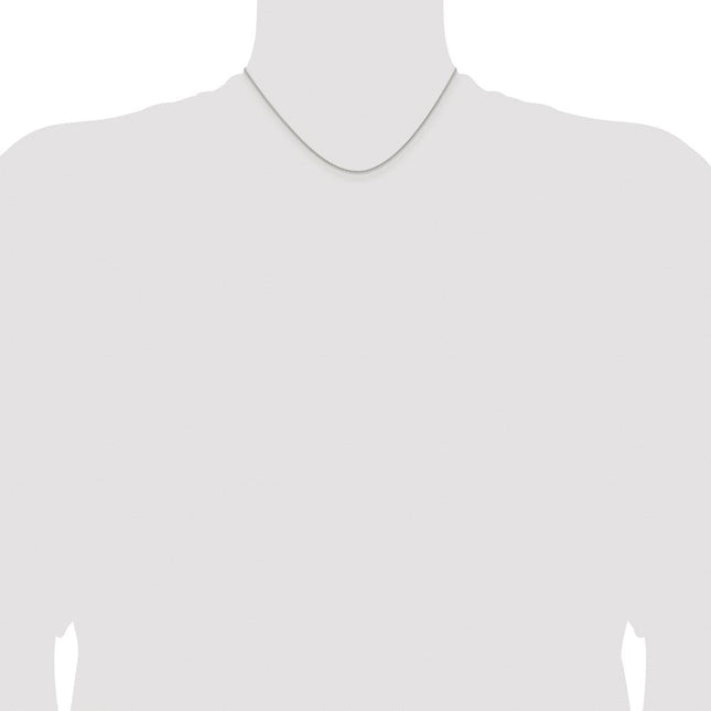 Sterling Silver Rhodium-plated Diamond-cut Round Spiga Chain, 20 x 0.95mm