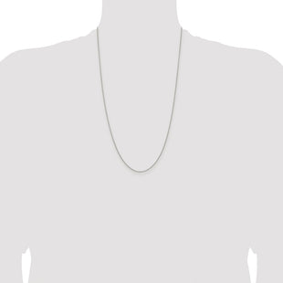 Sterling Silver Rhodium-plated Diamond-cut Round Spiga Chain (Style QSR030R-26)