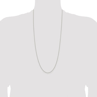 Sterling Silver Rhodium-plated Diamond-cut Round Spiga Chain (Style QSR030R-30)