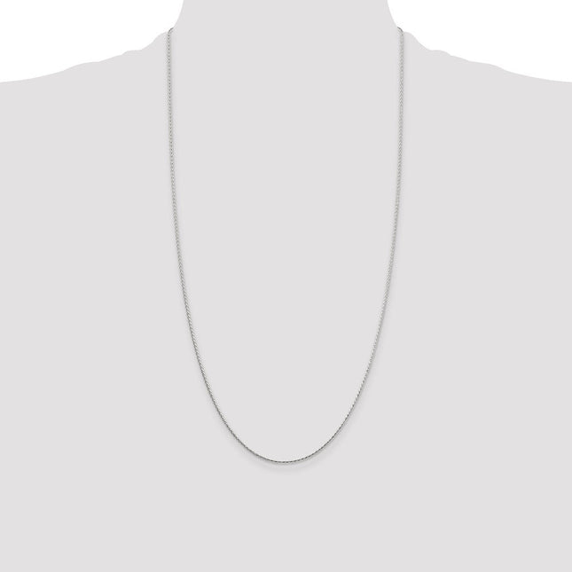 Sterling Silver Diamond-cut Round Spiga Chain, 16 x 1.25mm