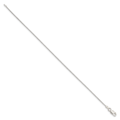 Sterling Silver Diamond-cut Round Spiga Bracelet, 7 x 1.25mm