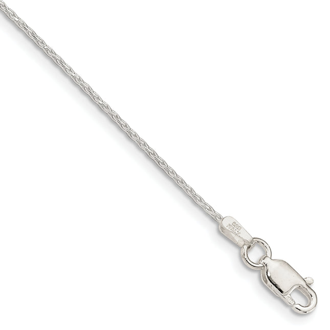 Sterling Silver Diamond-cut Round Spiga Bracelet, 7 x 1.25mm