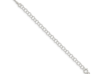 Sterling Silver Diamond-cut Round Spiga Chain w/4in ext., 26 x 1.25mm