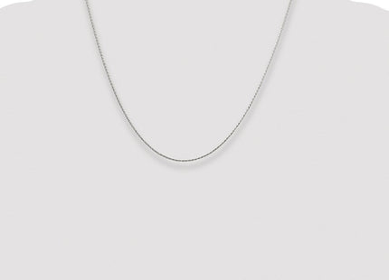 Sterling Silver Rhodium-plated Diamond-cut Round Spiga Chain (Style QSR035R-20)