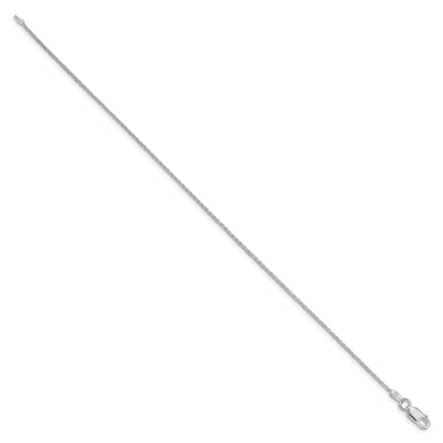 Sterling Silver Rhodium-plated Diamond-cut Round Spiga Bracelet, 7 x 1.25mm
