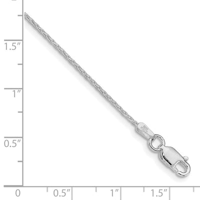 Sterling Silver Rhodium-plated Diamond-cut Round Spiga Bracelet, 7 x 1.25mm