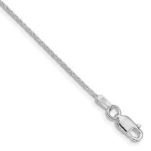 Sterling Silver Rhodium-plated Diamond-cut Round Spiga Chain (Style QSR035R-8)