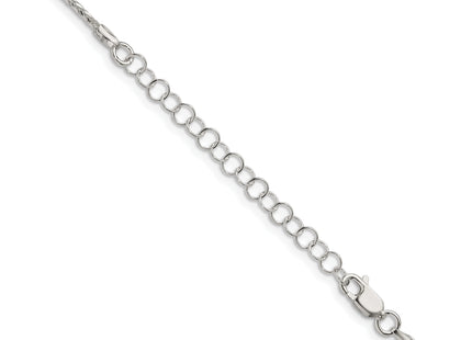 Sterling Silver . Diamond-cut Round Spiga Chain w/2in ext.