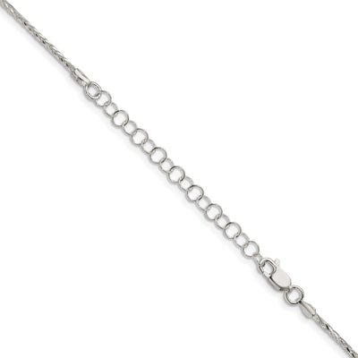 Sterling Silver . Diamond-cut Round Spiga Chain w/2in ext.