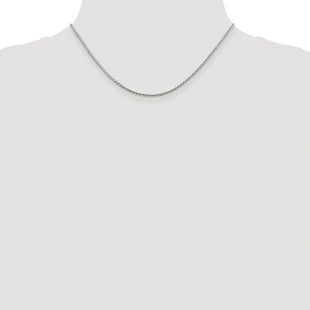 Sterling Silver Rhodium-plated Diamond-cut Round Spiga Chain (Style QSR040R-16)