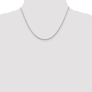 Sterling Silver Rhodium-plated Diamond-cut Round Spiga Chain (Style QSR040R-18)