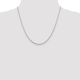 Sterling Silver Rhodium-plated Diamond-cut Round Spiga Chain (Style QSR040R-20)