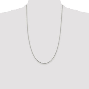 Sterling Silver Rhodium-plated Diamond-cut Round Spiga Chain (Style QSR040R-26)
