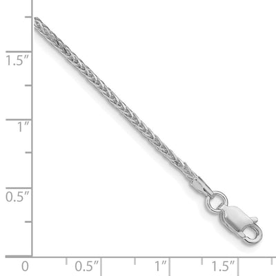 Sterling Silver Rhodium-plated Diamond-cut Round Spiga Bracelet, 7 x 1.45mm