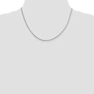 Sterling Silver Diamond-cut Round Spiga Chain (Style QSR050-18)