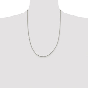 Sterling Silver Rhodium-plated Diamond-cut Round Spiga Chain (Style QSR050R-22)