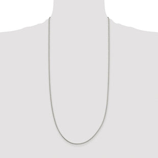Sterling Silver Rhodium-plated Diamond-cut Round Spiga Chain (Style QSR050R-30)