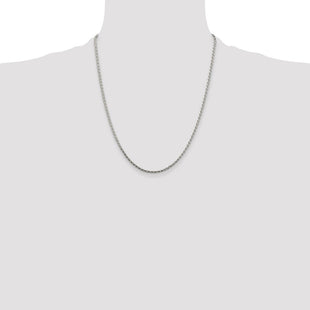 Sterling Silver Diamond-cut Round Spiga Chain (Style QSR060-22)