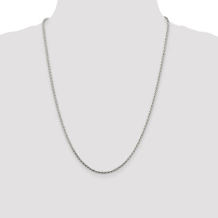 Sterling Silver Diamond-cut Round Spiga Chain (Style QSR060-24)