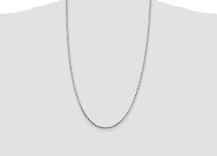 Sterling Silver Diamond-cut Round Spiga Chain (Style QSR060-26)