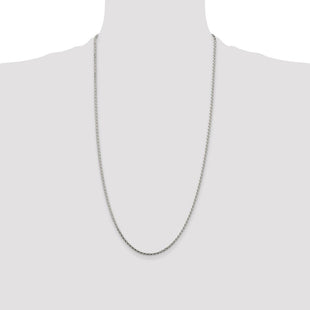 Sterling Silver Diamond-cut Round Spiga Chain (Style QSR060-28)