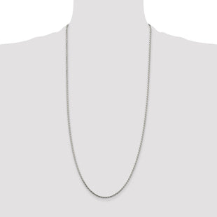 Sterling Silver Diamond-cut Round Spiga Chain (Style QSR060-30)