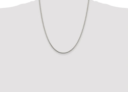 Sterling Silver Rhodium-plated Diamond-cut Round Spiga Chain (Style QSR060R-22)