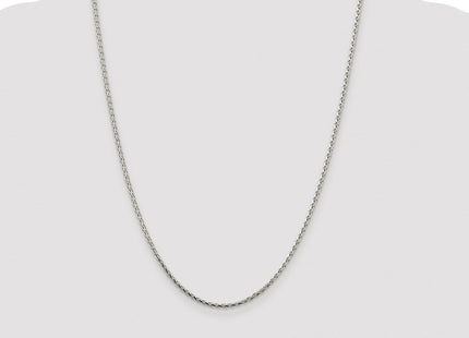 Sterling Silver Rhodium-plated Diamond-cut Round Spiga Chain (Style QSR060R-24)