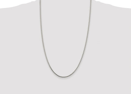 Sterling Silver Rhodium-plated Diamond-cut Round Spiga Chain (Style QSR060R-26)