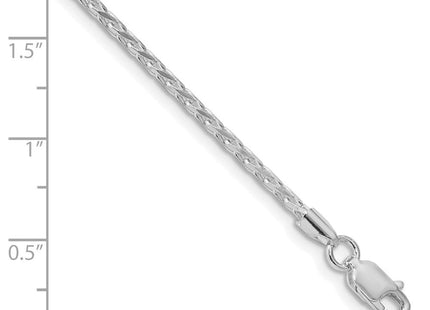 Sterling Silver Rhodium-plated Diamond-cut Round Spiga Bracelet