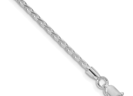 Sterling Silver Rhodium-plated Diamond-cut Round Spiga Chain (Style QSR060R-8)