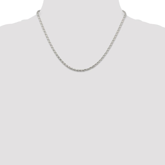 Sterling Silver Diamond-cut Round Spiga Chain, 18 x 2.85mm