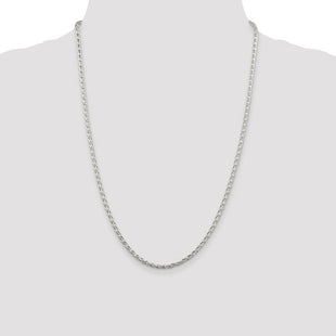 Sterling Silver Diamond-cut Round Spiga Chain (Style QSR080-24)
