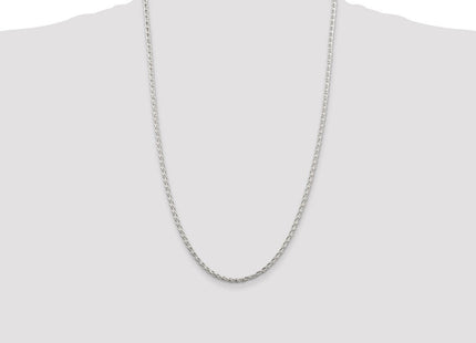 Sterling Silver Diamond-cut Round Spiga Chain (Style QSR080-26)