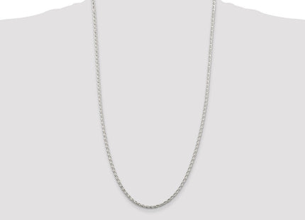 Sterling Silver Diamond-cut Round Spiga Chain (Style QSR080-28)