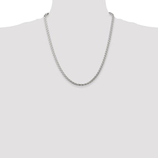 Sterling Silver Diamond-cut Round Spiga Chain (Style QSR100-22)