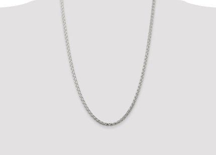 Sterling Silver Diamond-cut Round Spiga Chain (Style QSR100-26)