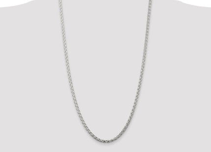 Sterling Silver Diamond-cut Round Spiga Chain (Style QSR100-28)