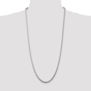 Sterling Silver Diamond-cut Round Spiga Chain (Style QSR100-30)
