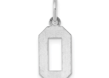 Sterling silver number 0 charm, further view