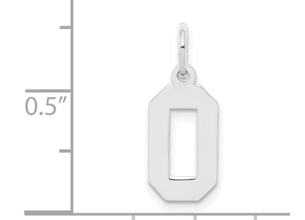 Sterling silver number 0 charm, another view