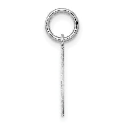 Sterling Silver/Rhodium-plated Polished Number 1 Charm, 20 x 4mm