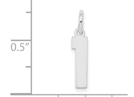 Sterling silver number 1 charm, another view