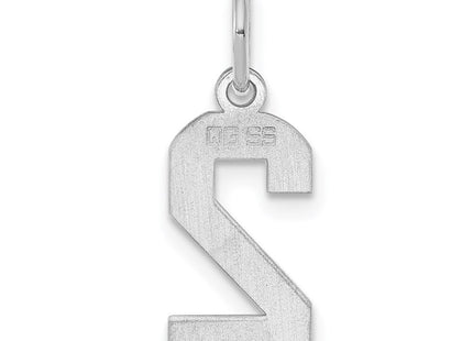 Sterling Silver/Rhodium-plated Polished Number 2 Charm (Style QSS02)