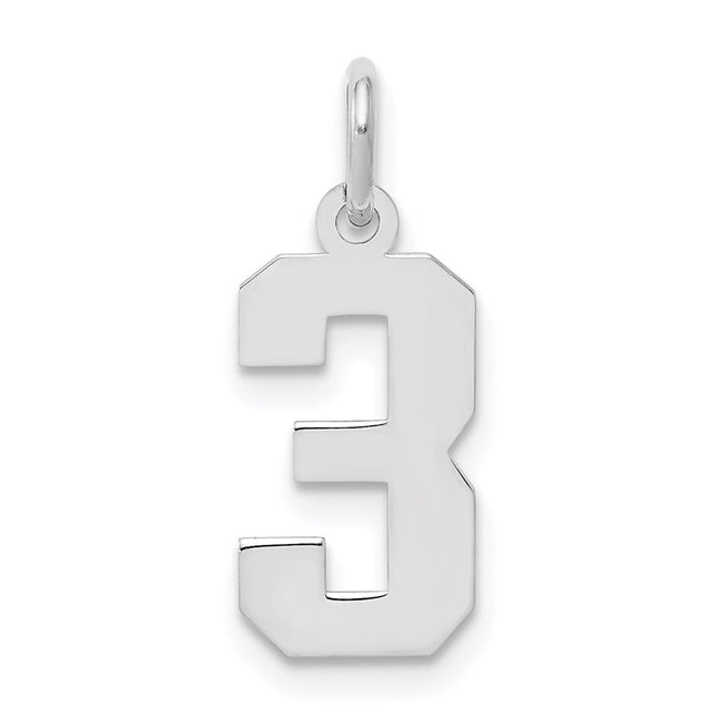 Sterling silver number 3 charm