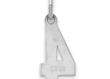 Sterling silver number 4 charm, further view