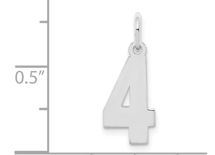 Sterling silver number 4 charm, another view