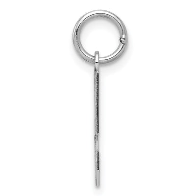 Sterling Silver/Rhodium-plated Polished Number 5 Charm, 20 x 4mm